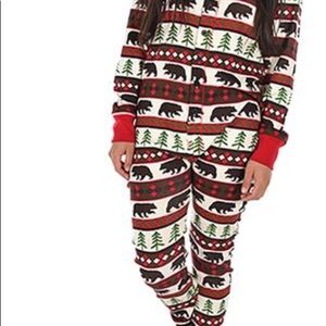 XS cabin print onesie